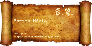 Bartos Mária névjegykártya