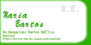 maria bartos business card